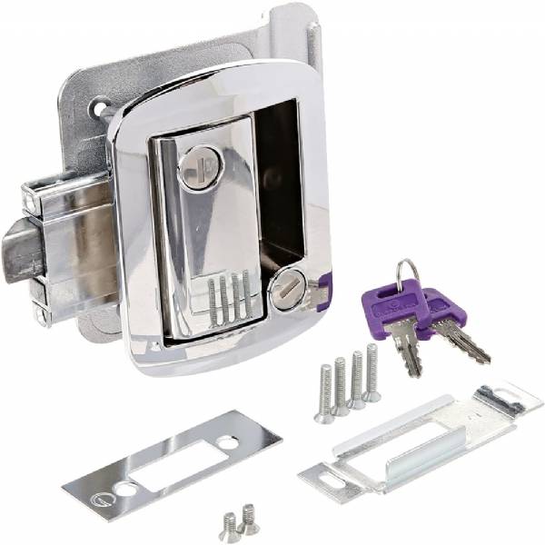 013-572 Global FIC Chrome RV / Trailer Side Entry Door Lock