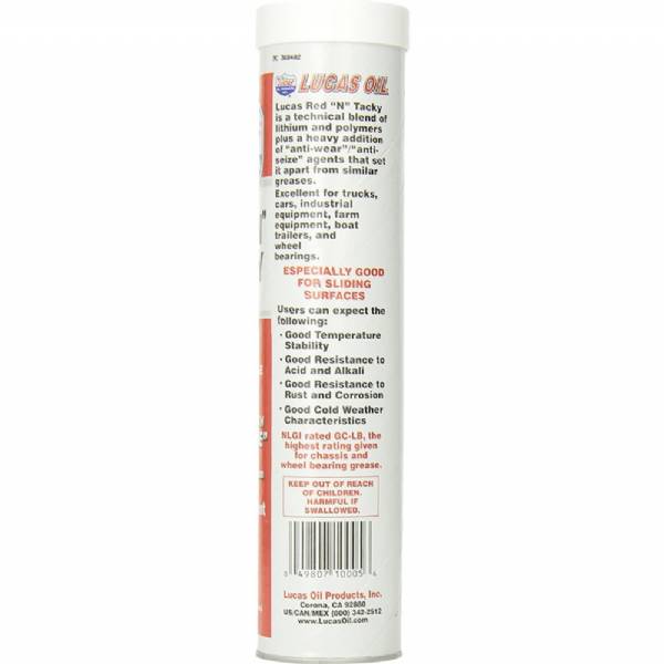 10005 Lucas Oil RED "N" TACKY Bearing Grease 14-OZ Cartridge #2