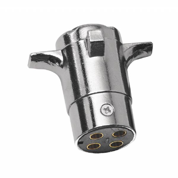 11-409P 4-Way Chrome Plated Trailer Connector Plug