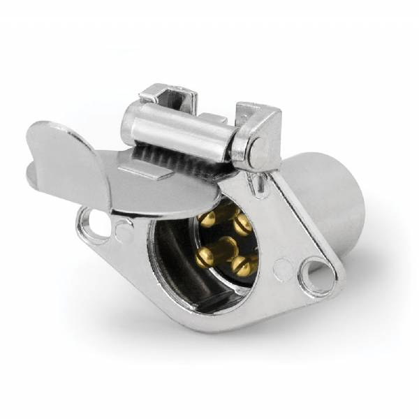 11-410P 4-Way Chrome Plated Vehicle Connector Socket