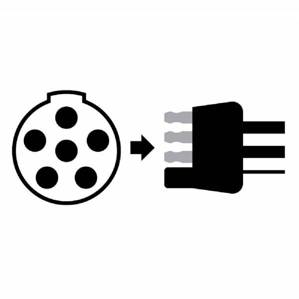 12717 6 Way Round Pin to 4 Flat Adapter #3