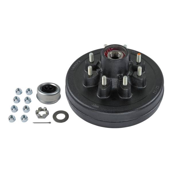 2024013260 7000lb 8 on 6-1/2" Bolt Pattern 12" Pre-Greased Brake Drum Kit with 1/2" Lug Studs #2