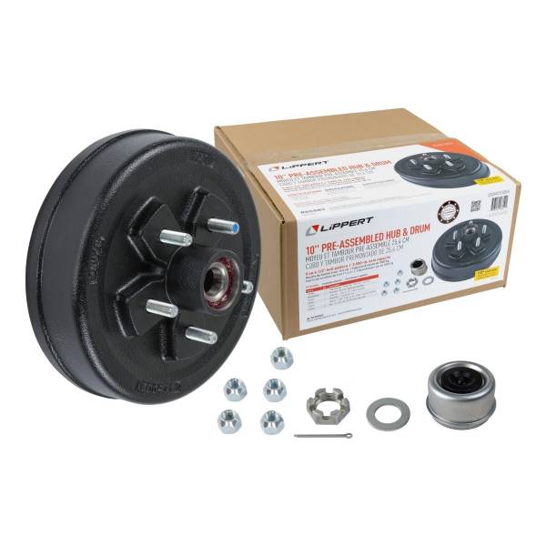 2024013264 3500lb 5 on 4-1/2" Bolt Pattern 10" Pre-Greased Brake Drum Kit