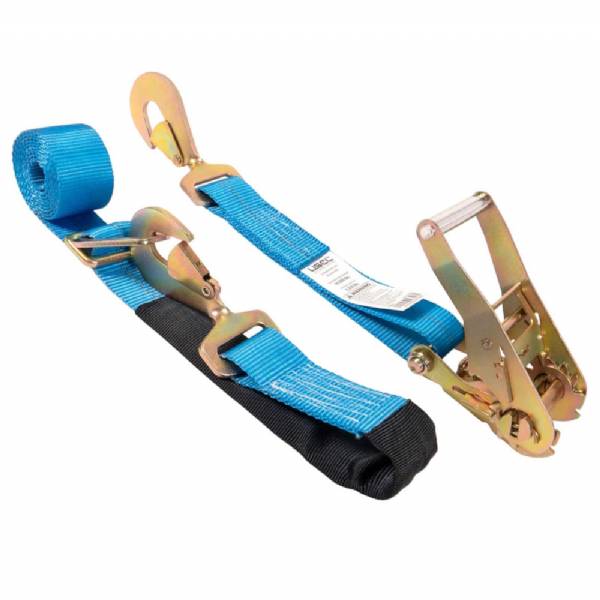 2TDAX8BLU 2" x 8' Blue Auto Tie Down Ratchet Strap with Axle Strap