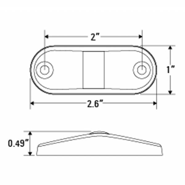 3504239 Oblong Red LED Marker Light #4