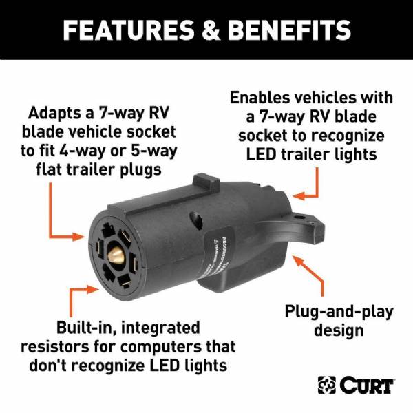 57004 7-Way Flat to 5-Way Led Lamp-Out Bypass Adapter #2