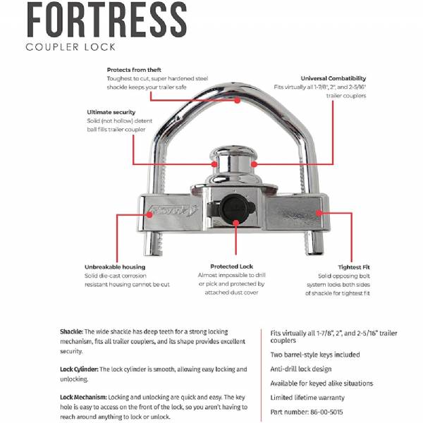 86005015 FORTRESS Universal Coupler Lock #5