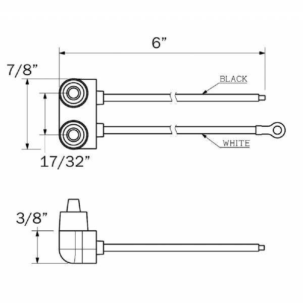 A46PB 2 Prong Right Angle Marker Light Plug #2