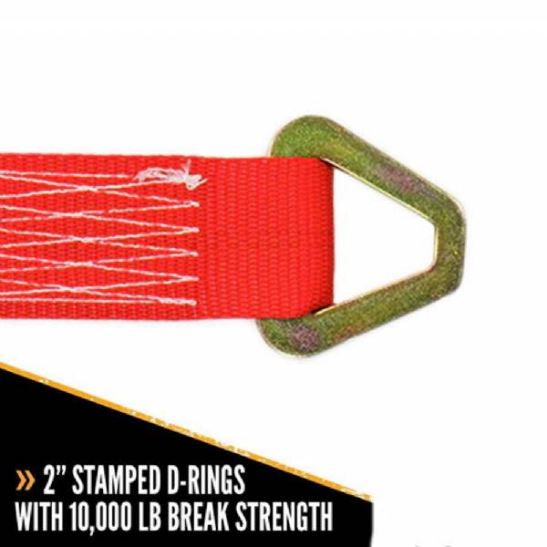 AXLE2WPRED 2" x 24" Red Axle Strap with 2" Stamped DRings #4