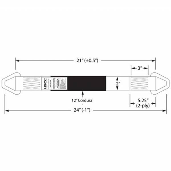 AXLE2WPRED 2" x 24" Red Axle Strap with 2" Stamped DRings #5