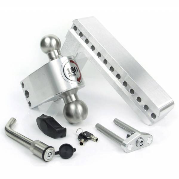 LTB10-2.5-KA 2-1/2" Shank - 10" Drop/11" Rise Stainless combo ball 180° Adjustable Hitch #2