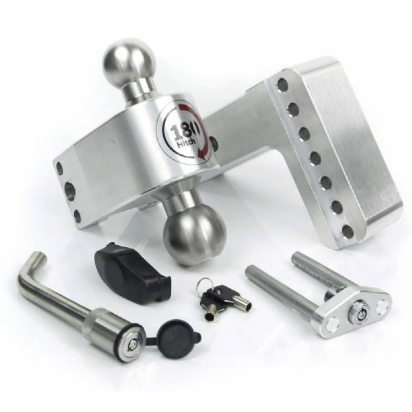 LTB4-2.5-KA 2-1/2" Shank - 4" Drop/5" Rise Stainless combo ball 180° Adjustable Hitch #2