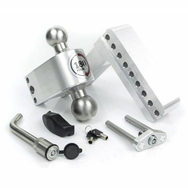 LTB6-2-KA 2" Shank - 6" Drop/7" Rise Stainless combo ball 180° Adjustable Hitch w/Locks #2