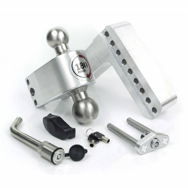 LTB6-2.5-KA 2-1/2" Shank - 6" Drop/7" Rise Stainless combo ball 180° Adjustable Hitch #2