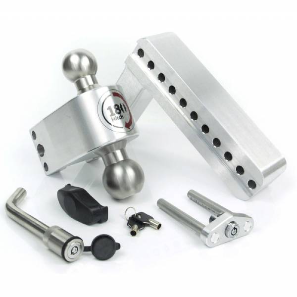 LTB8-2-KA 2" Shank - 8" Drop/9" Rise Stainless combo ball 180° Adjustable Hitch w/Locks #2