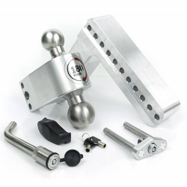 LTB8-2.5-KA 2-1/2" Shank - 8" Drop/9" Rise Stainless combo ball 180° Adjustable Hitch #2