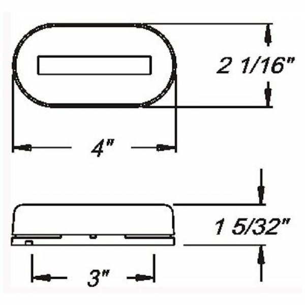 MC38RB Red Oval Reflector Marker/Clearance Light #3