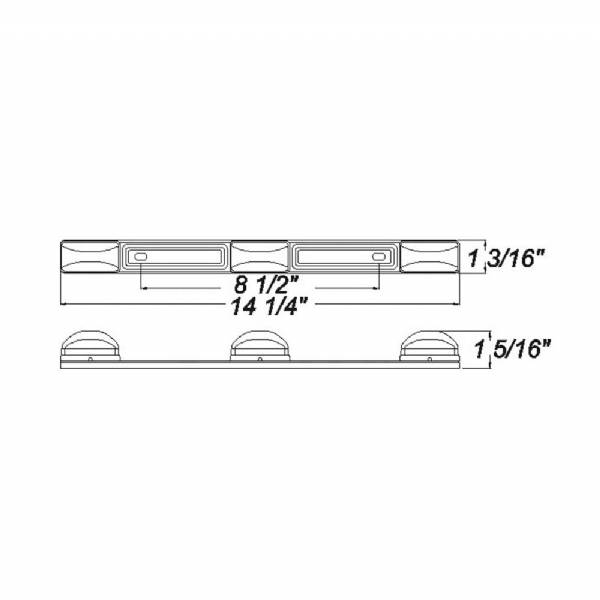 MC97RB Red Identification Light Bar with Stainless Steel Base #2