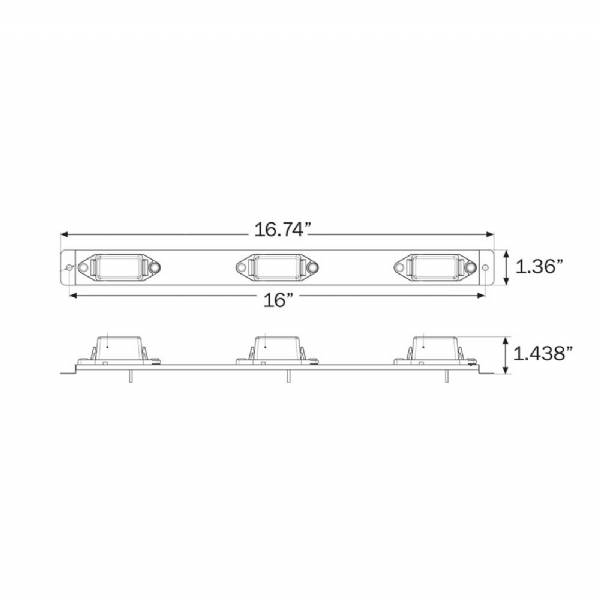 MC99RB Red Identification Light Bar with White Steel Base #2