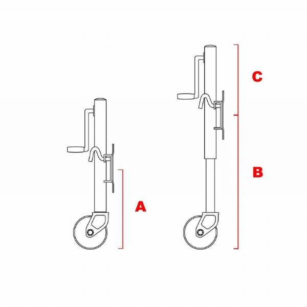 MJ-1200B 1200 lb Sidewind Bolt-on Marine Swivel Jack with 6-inch Wheel #8