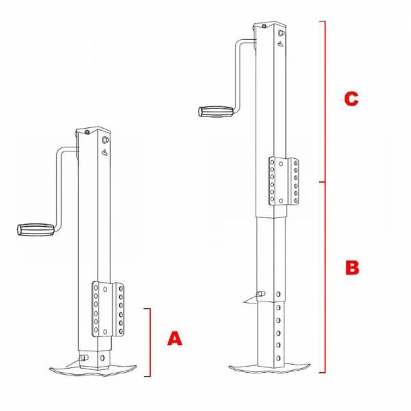 MJSQ-2500B 2500 lb Bolt-On Marine Trailer Tongue Jack with Drop Leg #7