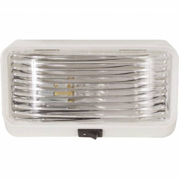 RVPL3C White Rectangular Utility Light w/Switch w/Clear Lens