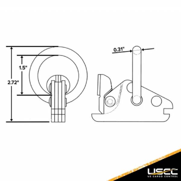 SEF390RR Heavy Duty ETrack Tie Down with Round Ring #6