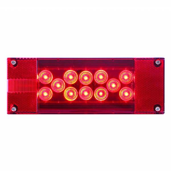 STL17RB Left Hand Rectangular Waterproof Red LED Stop/Turn/Tail Light W/License Light Combo Over 80" #2