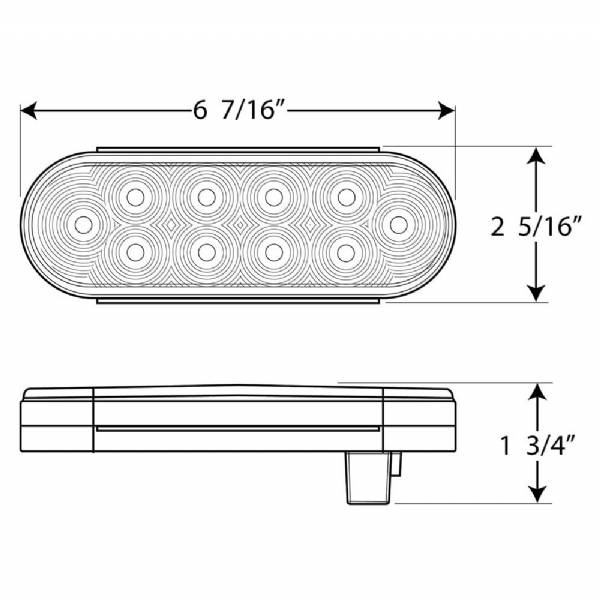 STL72RB Red 6" Oval LED Stop/Turn/Tail Light #4