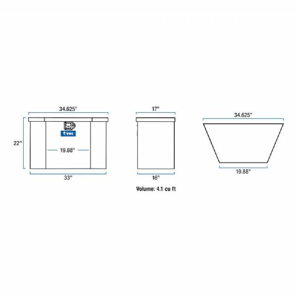 TBV34BLK 34" Black Aluminum Trailer Tongue Box #2