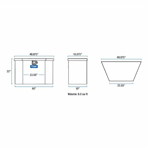 TBV-49-BLK 49" Black Aluminum Trailer Tongue Box #2