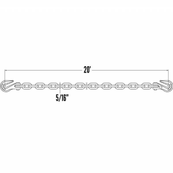 TC5162070-2PK 5/16" x 20' 2 Pack Grade 70 Transport Binder Chains #4