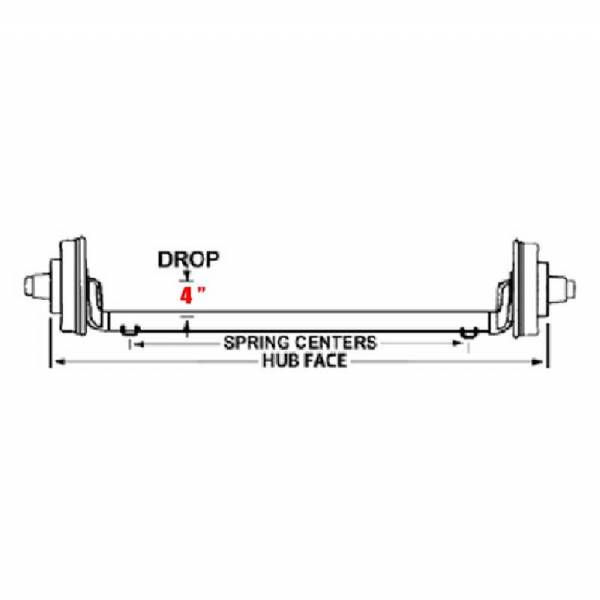 TD3500 3500LB 4" Drop Trailer Axle Beam with E-Z Lube Spindles #2