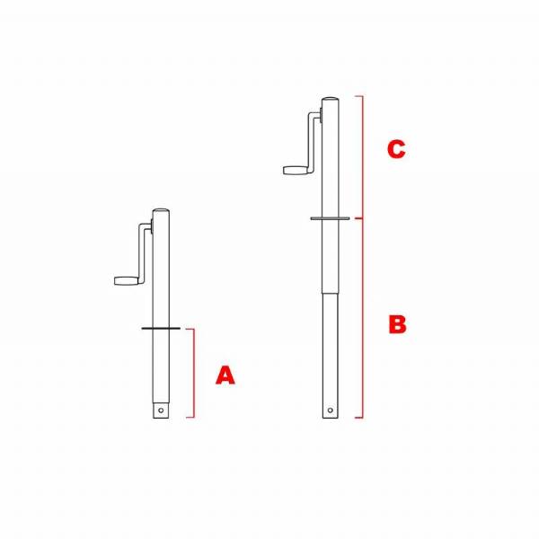 TJA-2001S-B 3000 lb Capacity Side-wind A-Frame Tongue Jack #6