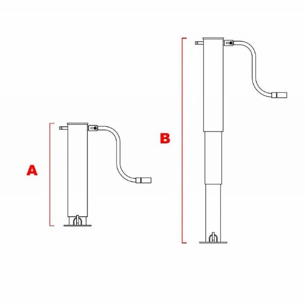 TJD-12000SP-R2 12000 lb Weld-On Square Tube Side-wind Jack with Spring Return Drop Leg #6