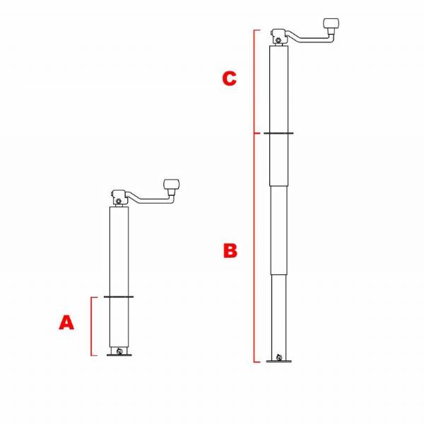 TJDA-8000 8000 lb Top-wind Drop Leg A-frame Trailer Jack #7