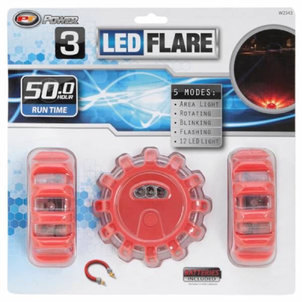 W2343 Emergency 3 Piece LED Road Flare Kit #2