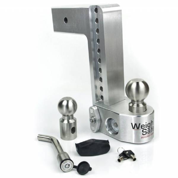 WS10-3-KA 3" Shank - 10" Drop/11" Rise Weigh Safe Adjustable Hitch w/Tongue Scale