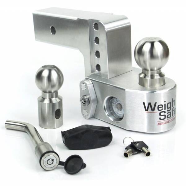 WS4-2.5-KA 2-1/2" Shank - 4" Drop/5" Rise Weigh Safe Adjustable Hitch w/Tongue Scale