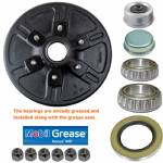 19-125 6000lb 6 on 5-1/2" Bolt Pattern 12" Complete Pre-Greased Brake Drum Kit