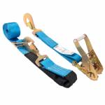 2TDAX8BLU 2" x 8' Blue Auto Tie Down Ratchet Strap with Axle Strap