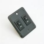 3000060 12-V Black Double Wall Switch with Mounting Plate