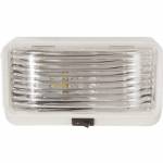 RVPL3C White Rectangular Utility Light w/Switch w/Clear Lens